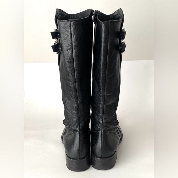 Paul Green Black Leather Heeled Tall Munchen Boots UK 7 (US 9.5) Victorian Prepp - Picture 3 of 12